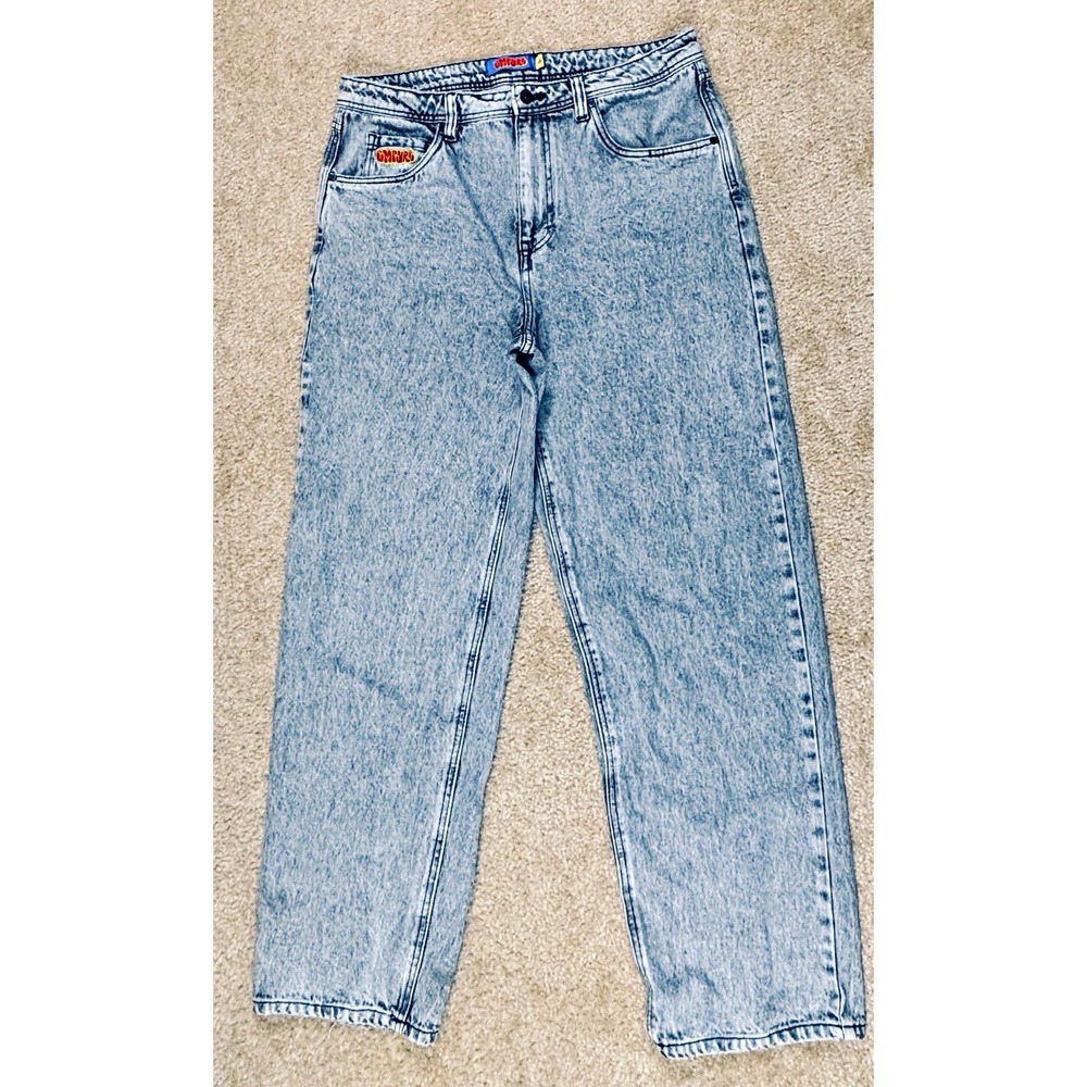 Empyre Mens Straight Leg Jeans 34 Black Acid Wash Denim Mid Rise GMRJR